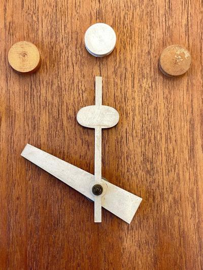 Mid Century Modern Danish Wall Clock by Fritz Hansen George Nelson Teak 1957