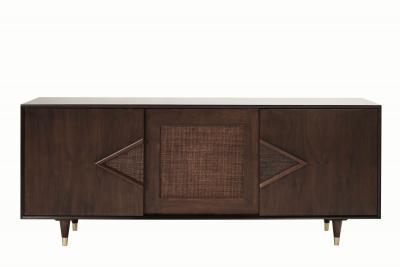 Mid Century Modern Dark Walnut Credenza C 1950s