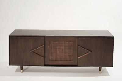 Mid Century Modern Dark Walnut Credenza C 1950s