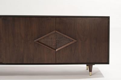Mid Century Modern Dark Walnut Credenza C 1950s