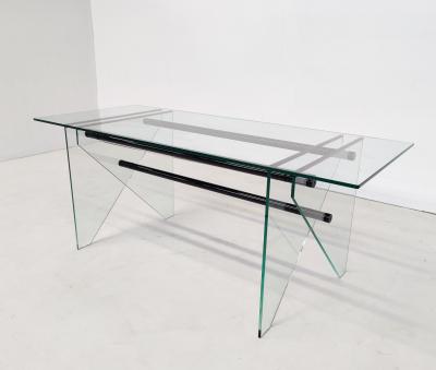 Mid Century Modern Desk Table in Glass