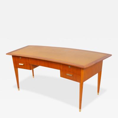 Mid Century Modern Desk with Leather Top Italy 1940s