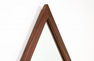 Mid Century Modern Diamond Shape Rosewood Mirror