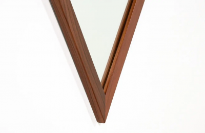 Mid Century Modern Diamond Shape Rosewood Mirror