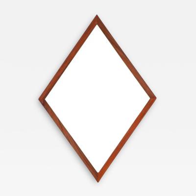 Mid Century Modern Diamond Shape Rosewood Mirror