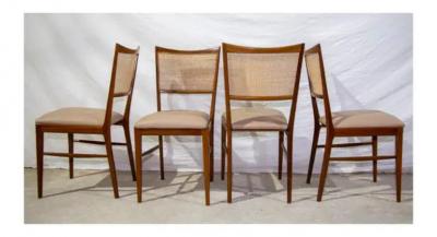 Mid Century Modern Dining Chairs in Hardwood and Cane Brazil 1960s