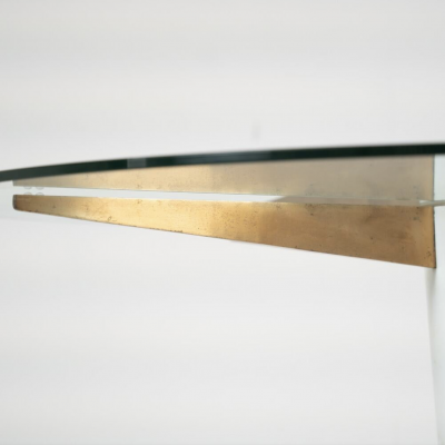 Mid Century Modern Dining Table Carrara Marble Bronze and Glass Italy 1950s