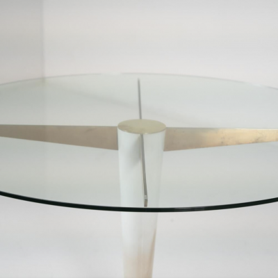 Mid Century Modern Dining Table Carrara Marble Bronze and Glass Italy 1950s