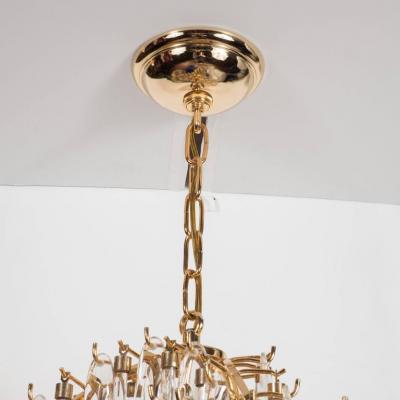 Mid Century Modern Draped Design Chandelier with 24 Karat Gold Plated Fittings
