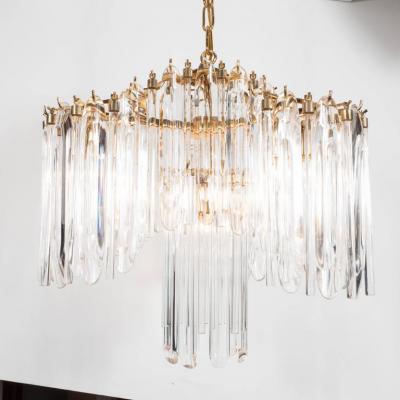 Mid Century Modern Draped Design Chandelier with 24 Karat Gold Plated Fittings