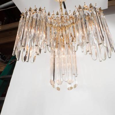 Mid Century Modern Draped Design Chandelier with 24 Karat Gold Plated Fittings