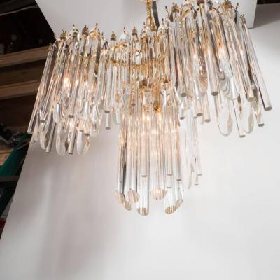 Mid Century Modern Draped Design Chandelier with 24 Karat Gold Plated Fittings