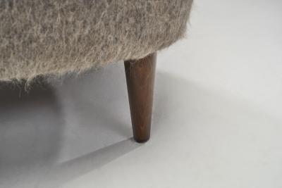 Mid Century Modern Easy Chairs with Lacquered Wood Legs Scandinavia 1950s