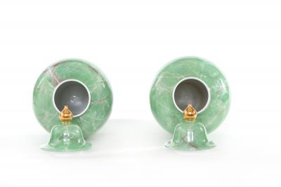 Mid Century Modern English Porcelain Covered Urns