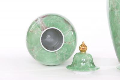 Mid Century Modern English Porcelain Covered Urns