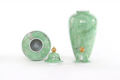 Mid Century Modern English Porcelain Covered Urns