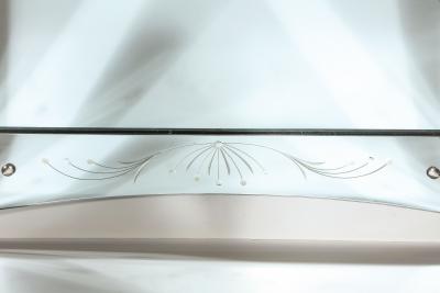 Mid Century Modern Etched and Beveled Venetian Mirror with Dovetailed Corners