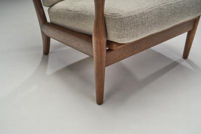 Mid Century Modern European Armchair with Slat Back Europe ca 1950s
