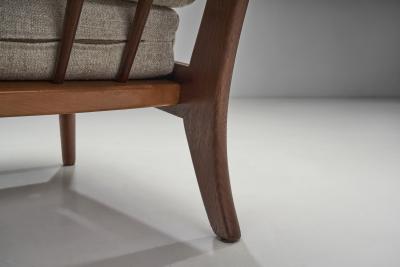 Mid Century Modern European Armchair with Slat Back Europe ca 1950s