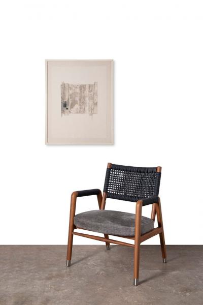 Mid Century Modern Experimental Abstract Lithograph in Neutral Tones 1960s