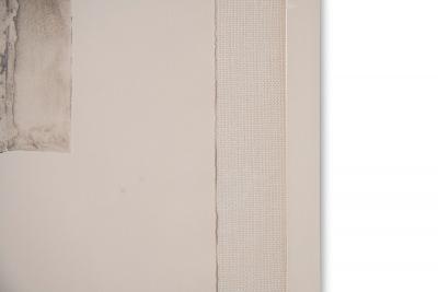 Mid Century Modern Experimental Abstract Lithograph in Neutral Tones 1960s