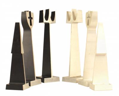 Mid Century Modern Extruded Aluminum Chess Set