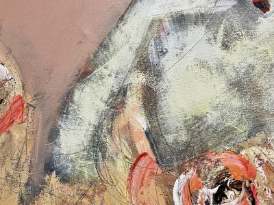 Mid Century Modern Figurative Painting Oriental One of a Pair Signed