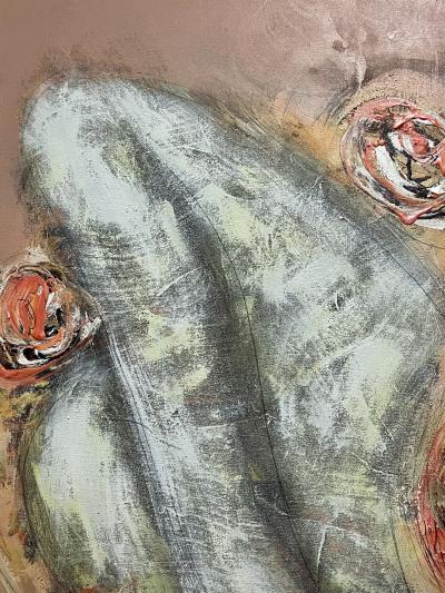 Mid Century Modern Figurative Painting Oriental One of a Pair Signed