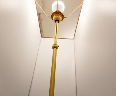 Mid Century Modern Floor Lamp in Brushed Chrome Agate