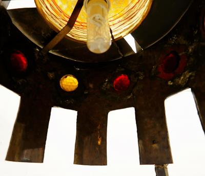 Mid Century Modern Floor Lamp in Metal Glass