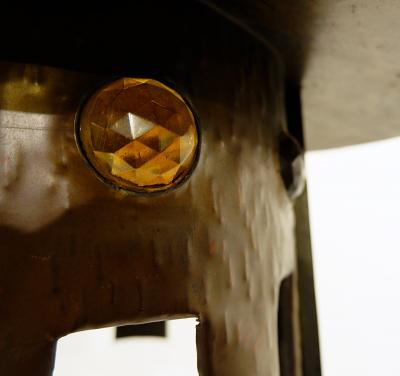 Mid Century Modern Floor Lamp in Metal Glass