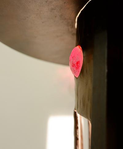 Mid Century Modern Floor Lamp in Metal Glass