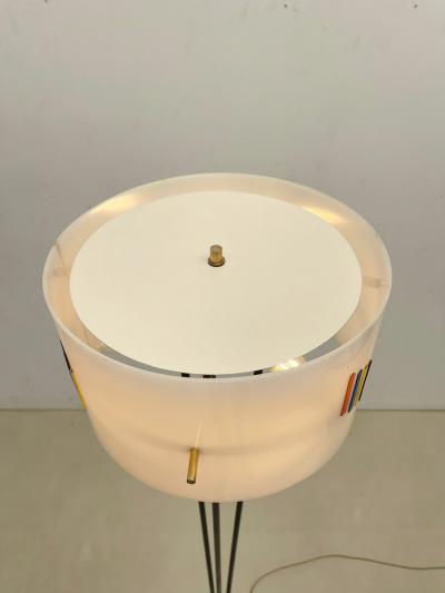 Mid Century Modern Floor Lamp in Plexiglass Marble