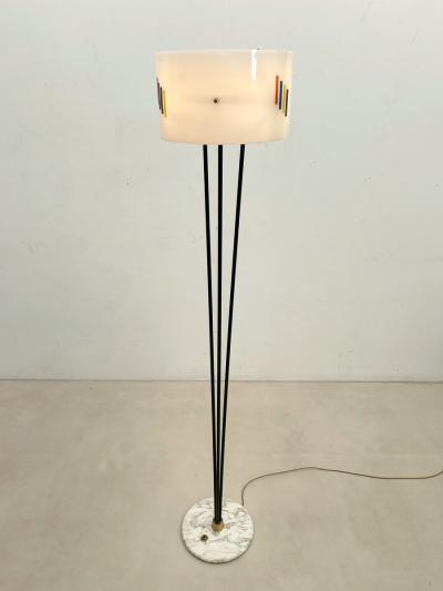 Mid Century Modern Floor Lamp in Plexiglass Marble