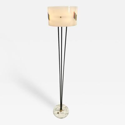 Mid Century Modern Floor Lamp in Plexiglass Marble