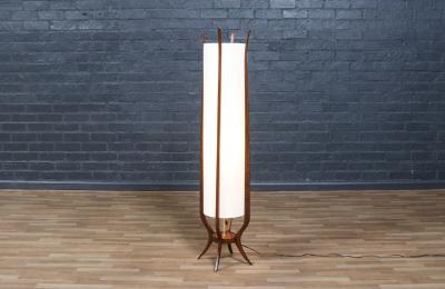 Mid Century Modern Floor Lamp with Sculpted Design by Roller Lamp Co 