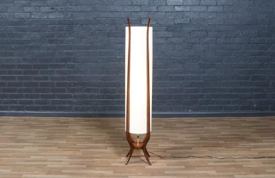 Mid Century Modern Floor Lamp with Sculpted Design by Roller Lamp Co 
