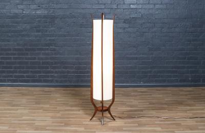 Mid Century Modern Floor Lamp with Sculpted Design by Roller Lamp Co 