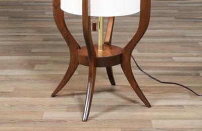 Mid Century Modern Floor Lamp with Sculpted Design by Roller Lamp Co 