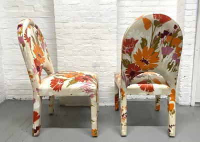 Mid Century Modern Floral Dining Chairs Set of 6