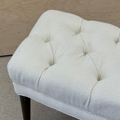 Mid Century Modern Freeform Tufted Bench American Designer Ebony Wood Boucl 