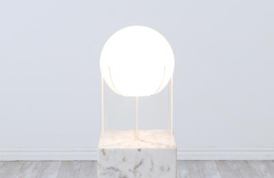 Mid Century Modern Geometric Lucite Globe Table Lamp