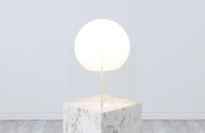 Mid Century Modern Geometric Lucite Globe Table Lamp