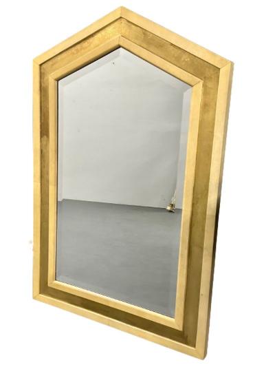 Mid Century Modern Giltwood Wall Console Pier Mirror Parchment Italian
