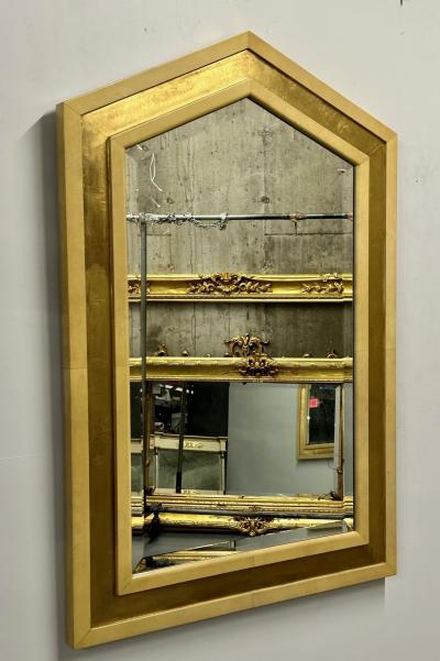 Mid Century Modern Giltwood Wall Console Pier Mirror Parchment Italian
