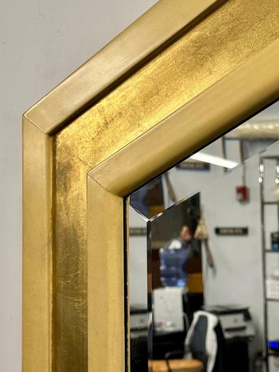 Mid Century Modern Giltwood Wall Console Pier Mirror Parchment Italian