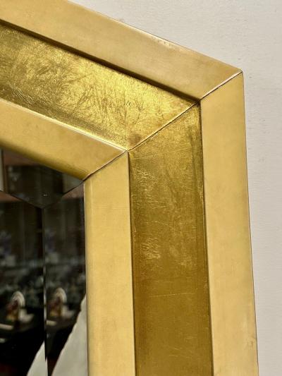 Mid Century Modern Giltwood Wall Console Pier Mirror Parchment Italian