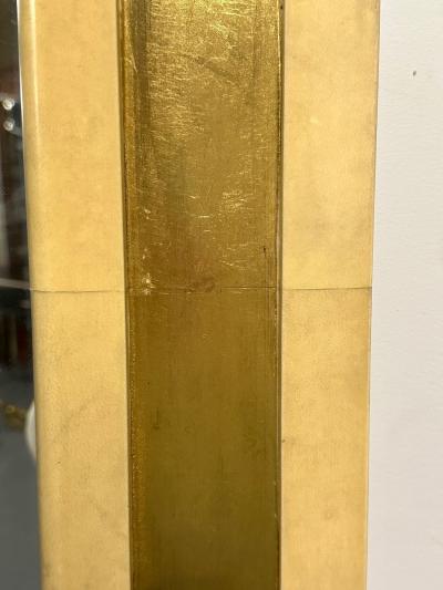Mid Century Modern Giltwood Wall Console Pier Mirror Parchment Italian