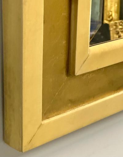 Mid Century Modern Giltwood Wall Console Pier Mirror Parchment Italian