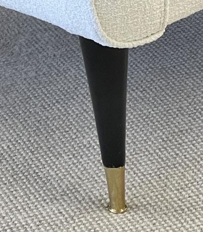 Mid Century Modern Gio Ponti Style Armchairs Wingback Chairs Pair in Boucl 